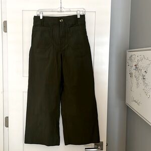 Maeve The Colette cropped wide leg pants, size 29, color holly